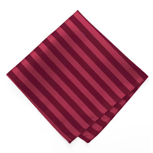 Burgundy Formal Striped Pocket Square
