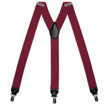 Load image into Gallery viewer, Burgundy Wide Suspenders