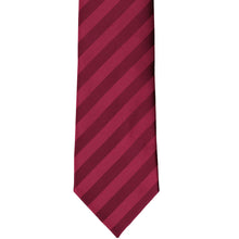 Load image into Gallery viewer, Front view burgundy tone on tone striped tie