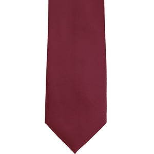 Burgundy solid tie, front bottom view