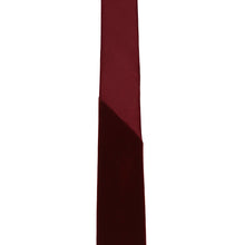 Load image into Gallery viewer, The point on the collar of a velvet tie that transitions to a satin material to allow for an easier to tie knot