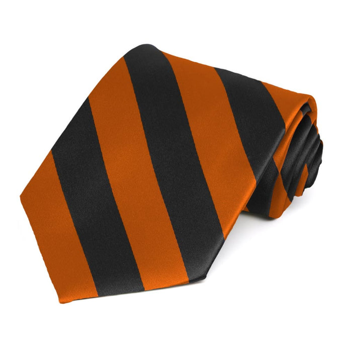 Burnt Orange and Black Striped Tie