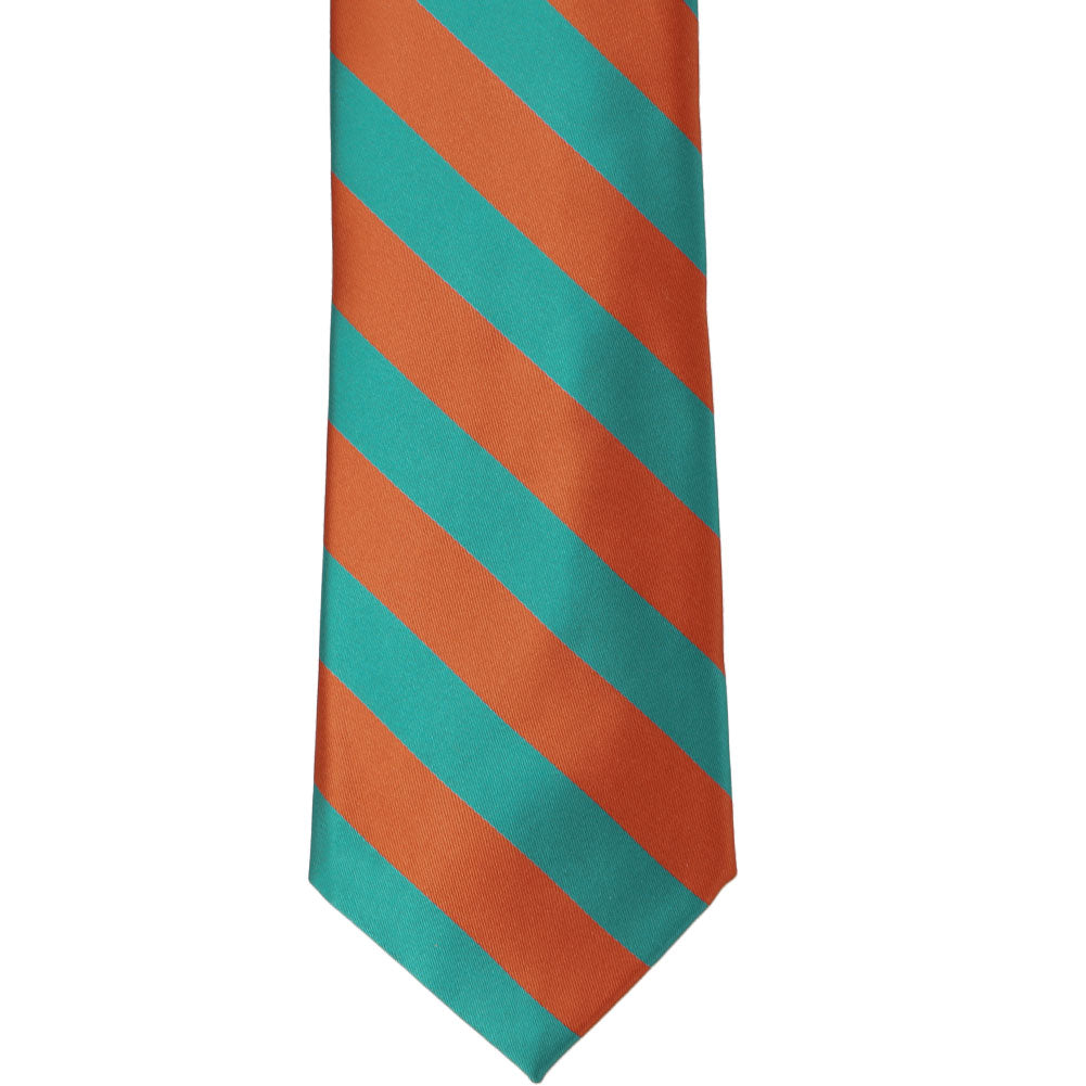 Burnt Orange and Oasis Striped Tie | Shop at TieMart – TieMart, Inc.