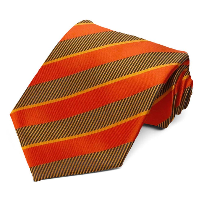 Burnt orange striped tie