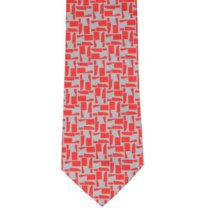 Red butcher knife novelty tie, front view