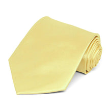 Load image into Gallery viewer, Butter Yellow Satin Staff Tie