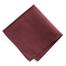 Load image into Gallery viewer, A folded dark red pocket square with a lattice texture