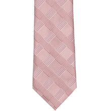 Load image into Gallery viewer, Pink plaid extra long necktie, flat front view
