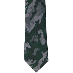 Gray and green camo necktie