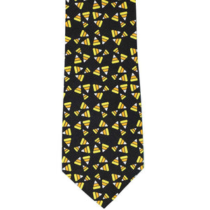 Front view of a candy corn necktie