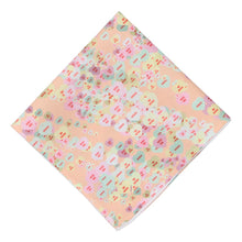 Load image into Gallery viewer, A candy heart pattern on a folded peach pocket square