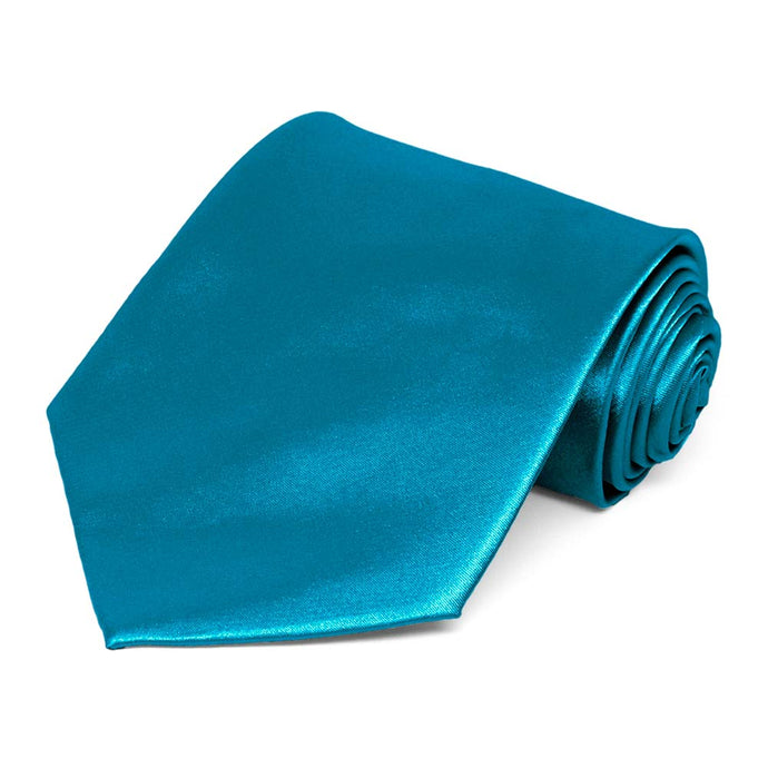 Caribbean Blue Solid Color Necktie
