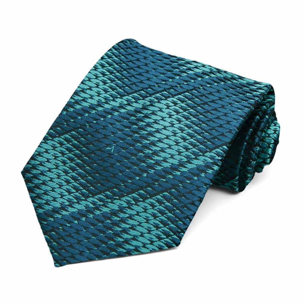 Caribbean Blue Downey Geometric Necktie