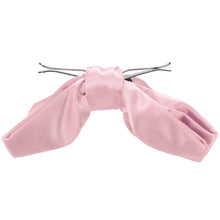 Load image into Gallery viewer, The side view of an opened carnation pink clip-on bow tie