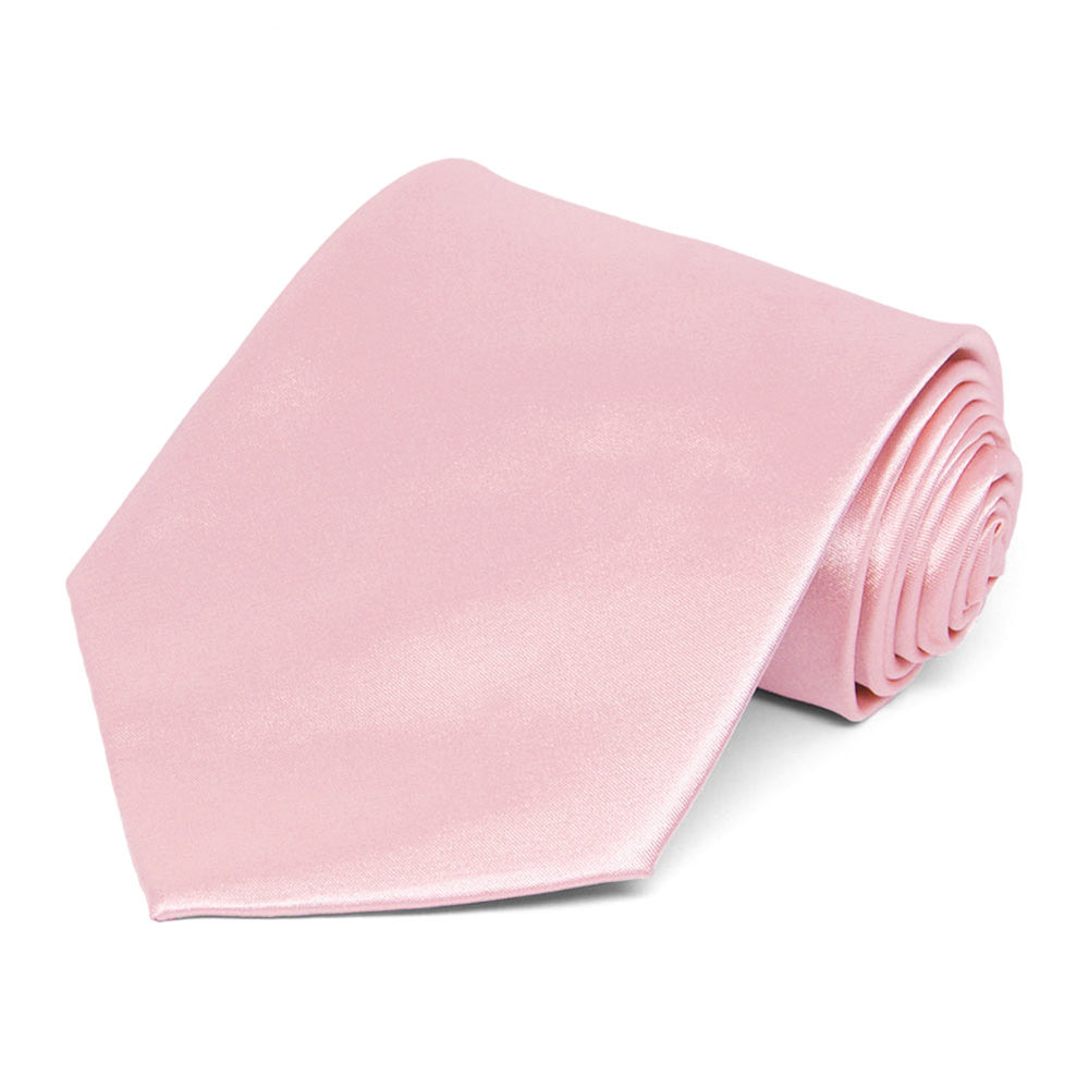 Carnation Pink Extra Long Solid Color Necktie