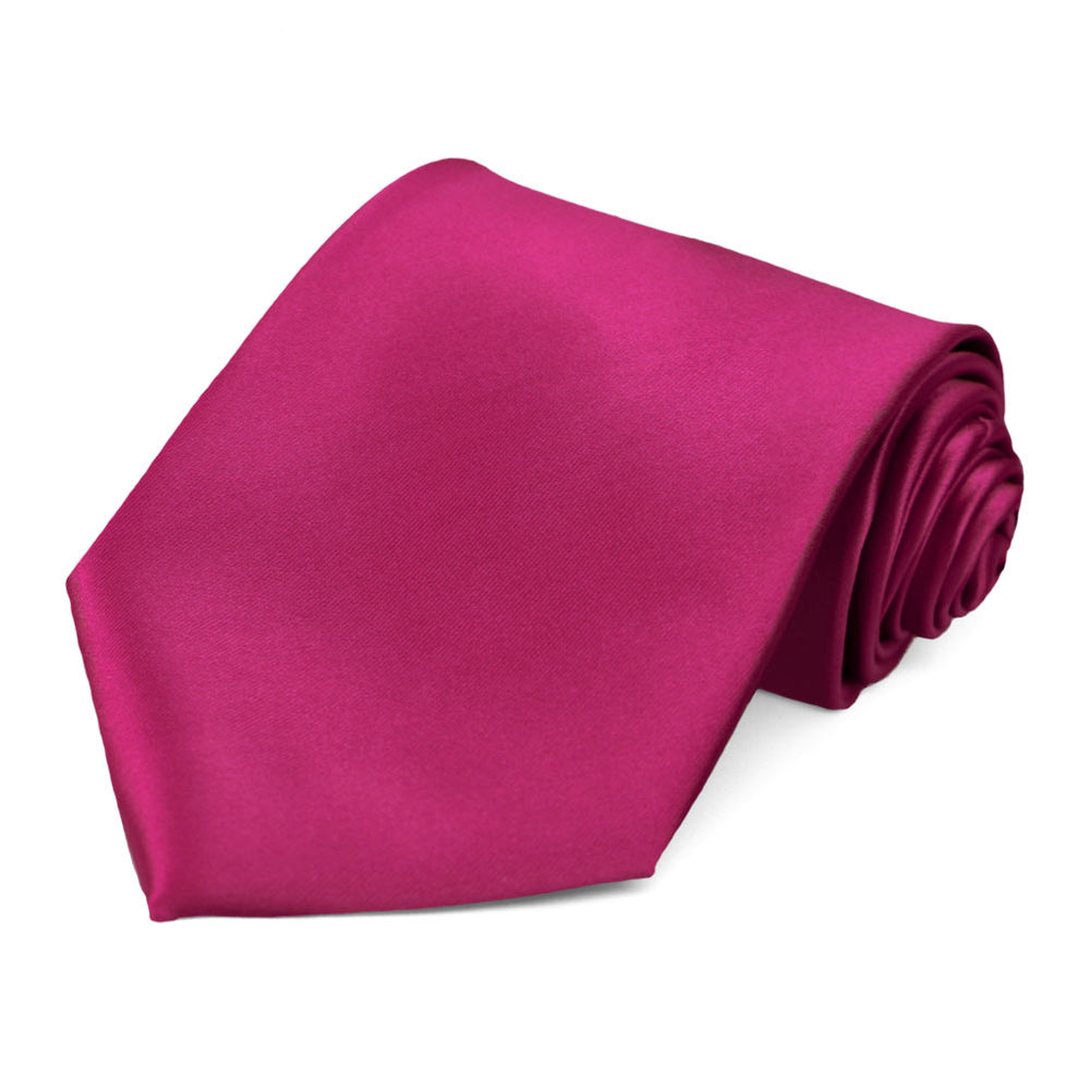 Men's necktie in dark cerise pink color