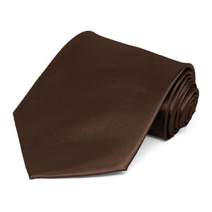 Chestnut Brown Extra Long Solid Color Necktie
