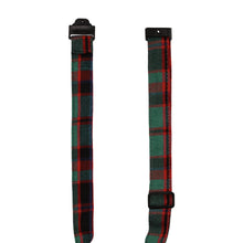 Load image into Gallery viewer, The pre-tied collar on a red and green plaid breakaway tie
