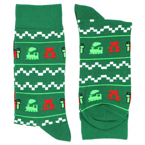 Fun pair of men's Christmas sweater pattern socks