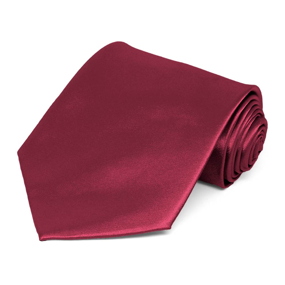Claret Extra Long Solid Color Necktie