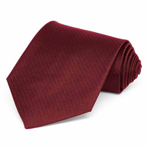 Claret Herringbone Silk Extra Long Necktie