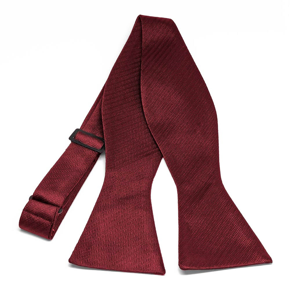 Claret Herringbone Silk Self-Tie Bow Tie