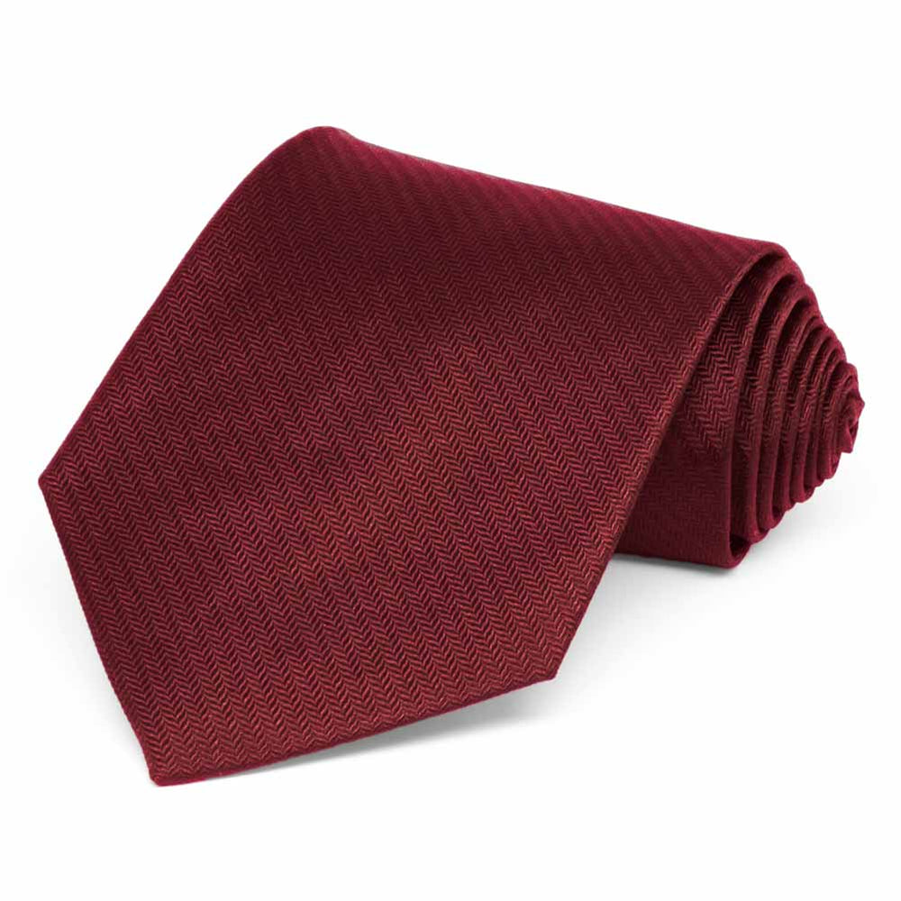Claret Herringbone Silk Necktie