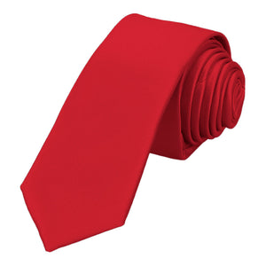 Classic Red Skinny Necktie, 2" Width