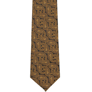 Front tip of a cocoa brown slim tie