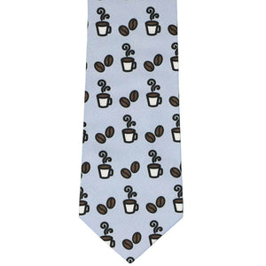 Front view coffee bean and cup novelty tie