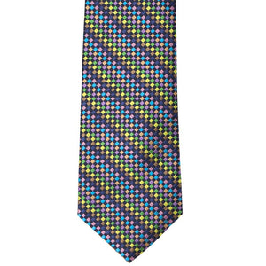 Colorful check tie front view