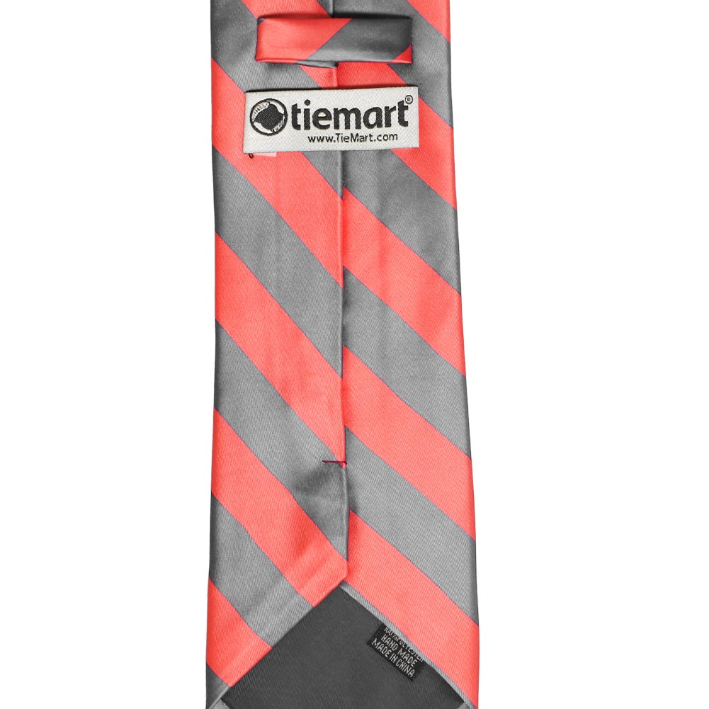gray and coral tie