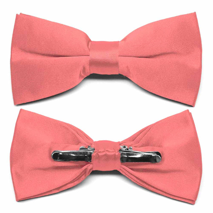 Coral Clip-On Bow Tie