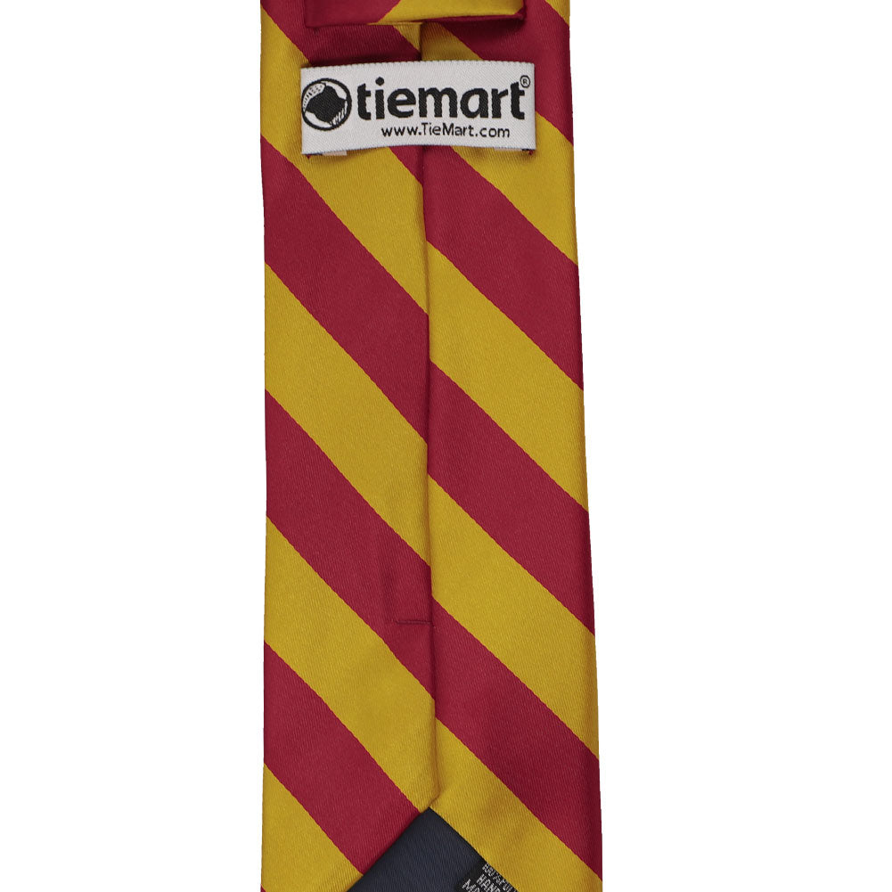Crimson Red and Gold Striped Tie | Shop at TieMart – TieMart, Inc.
