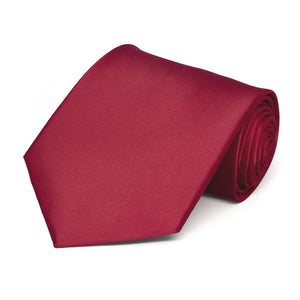 Crimson Red Extra Long Solid Color Necktie