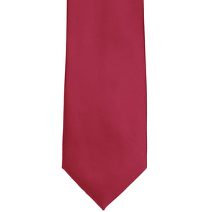 Front view of a crimson red solid tie