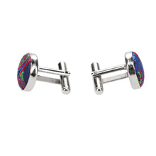 Load image into Gallery viewer, Side view of fabric cufflinks