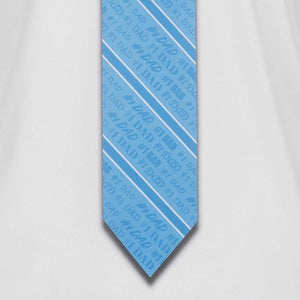 Closeup of  dad striped tie printed