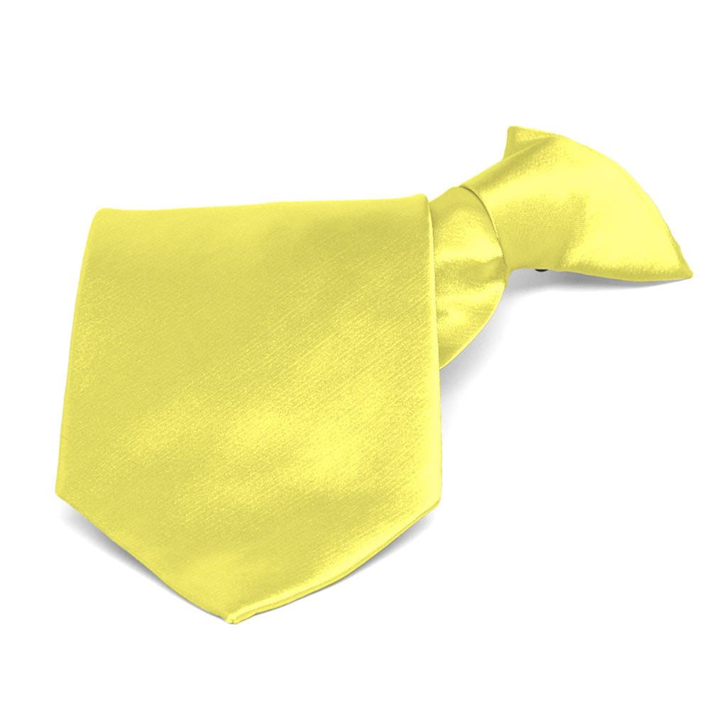 Daffodil Yellow Solid Color Clip-On Tie