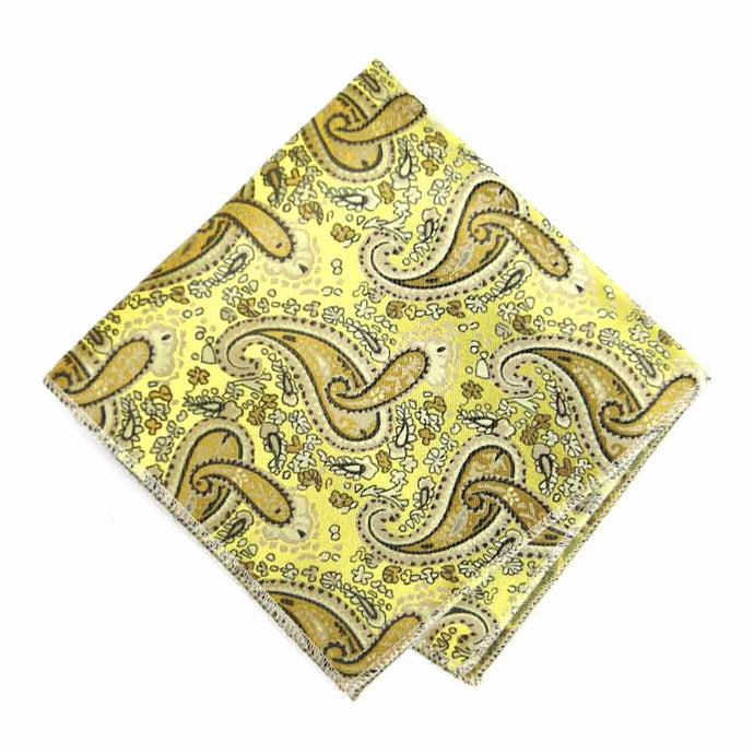 Daffodil Yellow Spencer Paisley Pocket Square