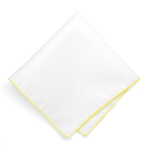 Daffodil Yellow Tipped White Pocket Square