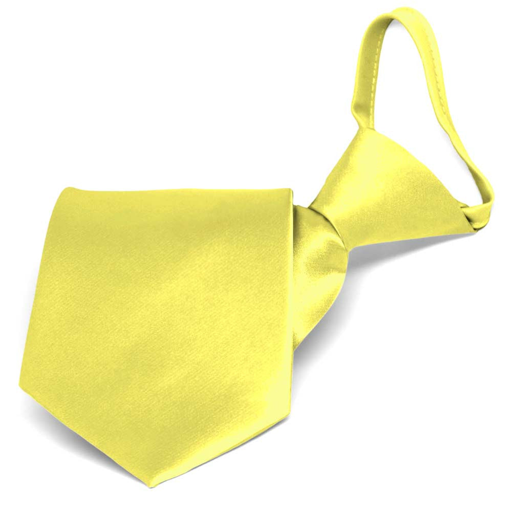 Daffodil Yellow Solid Color Zipper Tie