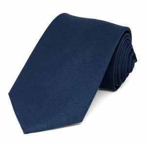 Dark Blue Matte Finish Necktie, 3" Width