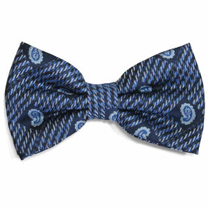 Dark Blue Churchill Paisley Bow Tie