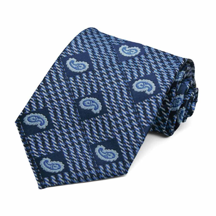 Dark Blue Churchill Paisley Necktie