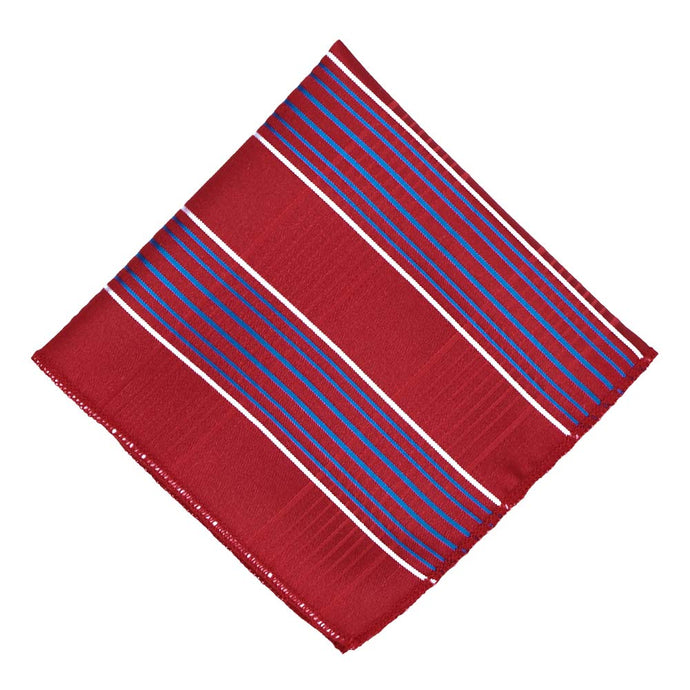 Red, blue and white plaid pocket square