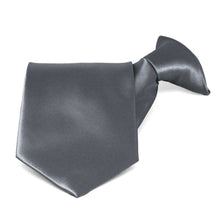 Load image into Gallery viewer, Dark Gray Solid Color Clip-On Tie