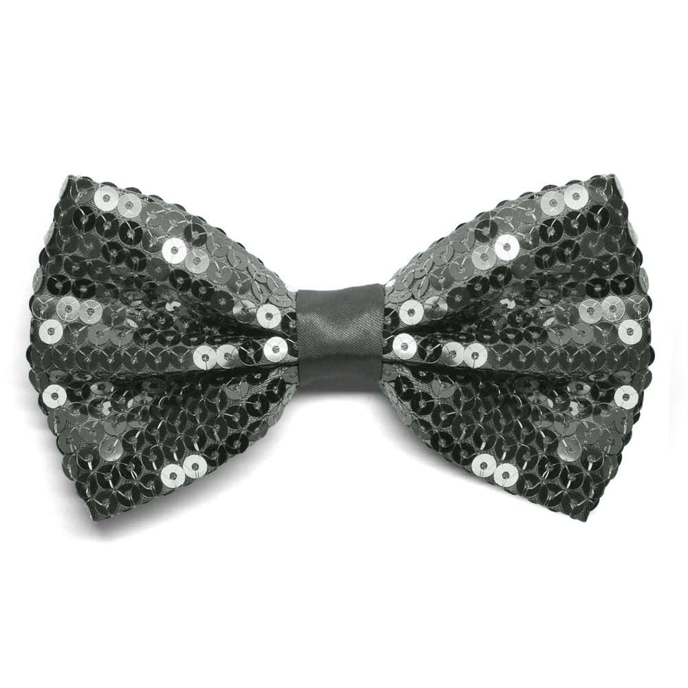 Dark Gray Sequin Bow Tie