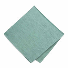 Load image into Gallery viewer, A folded solid dark green pocket square with a stonewashed look