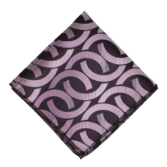 Lavender and black link pattern pocket square